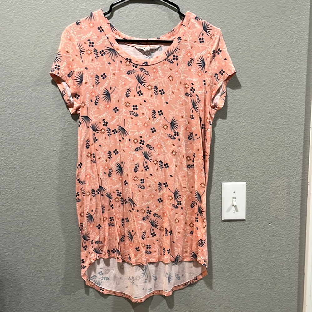 Pink With Print Long Tee
